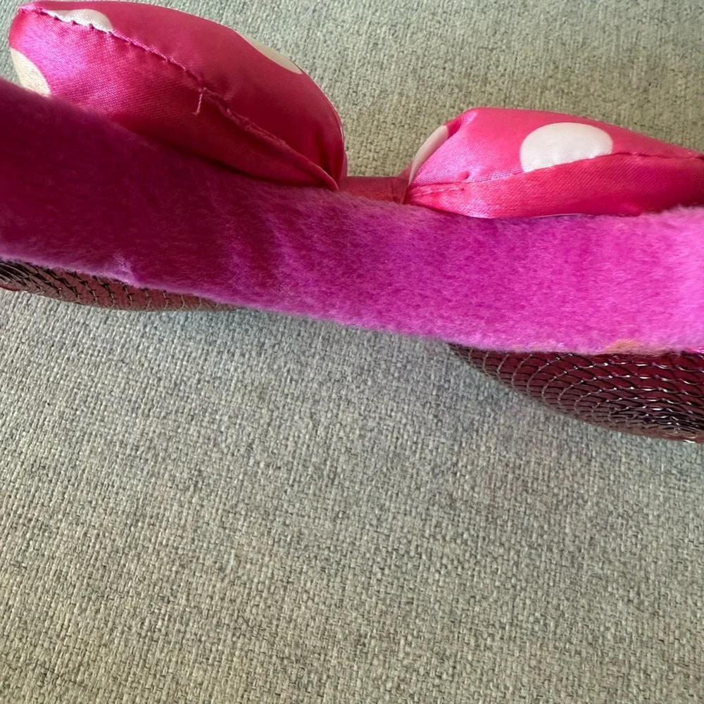 Minnie Mouse Hot Pink Sequin Ears with Polka Dot Bow Headband, Adult OS